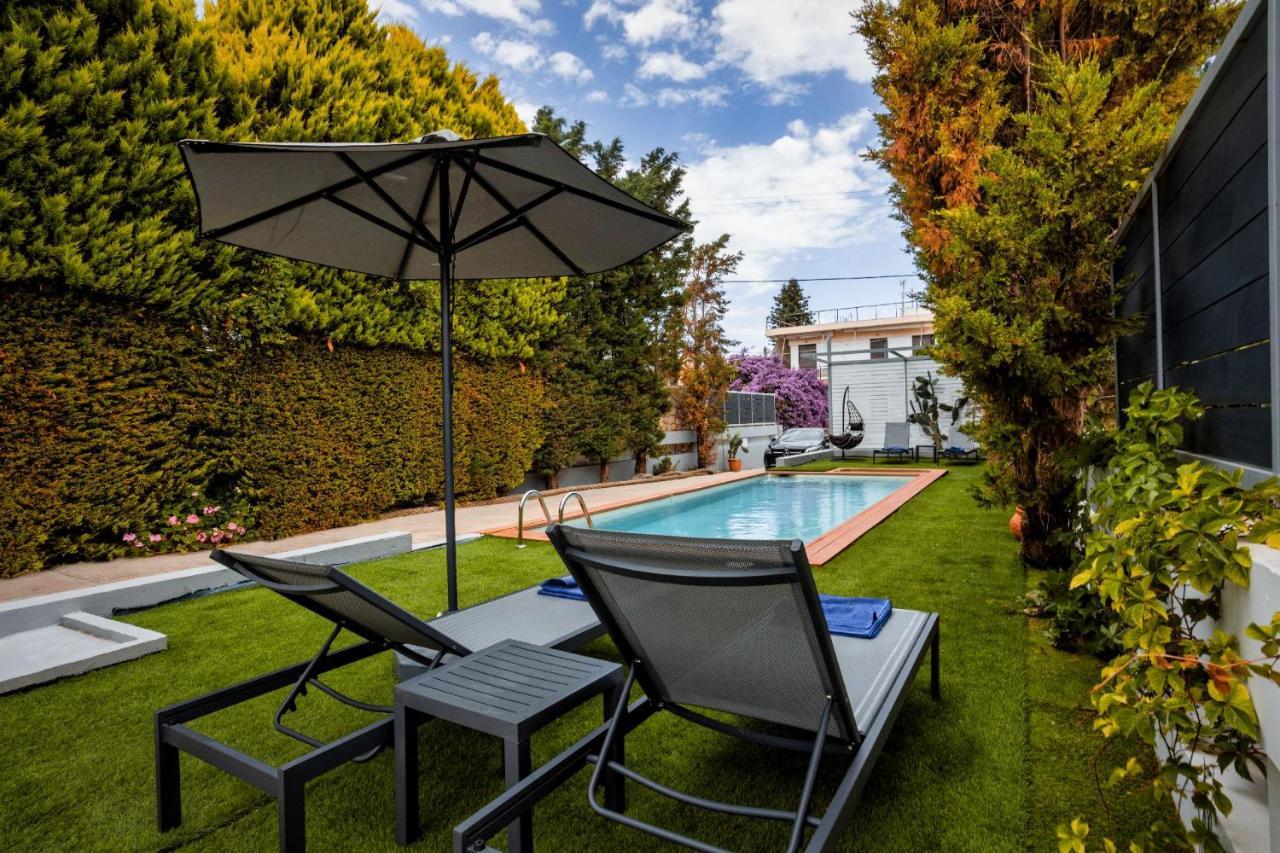 Luxury Villa Hestia Grey With Private Pool Rethymno  Exterior photo