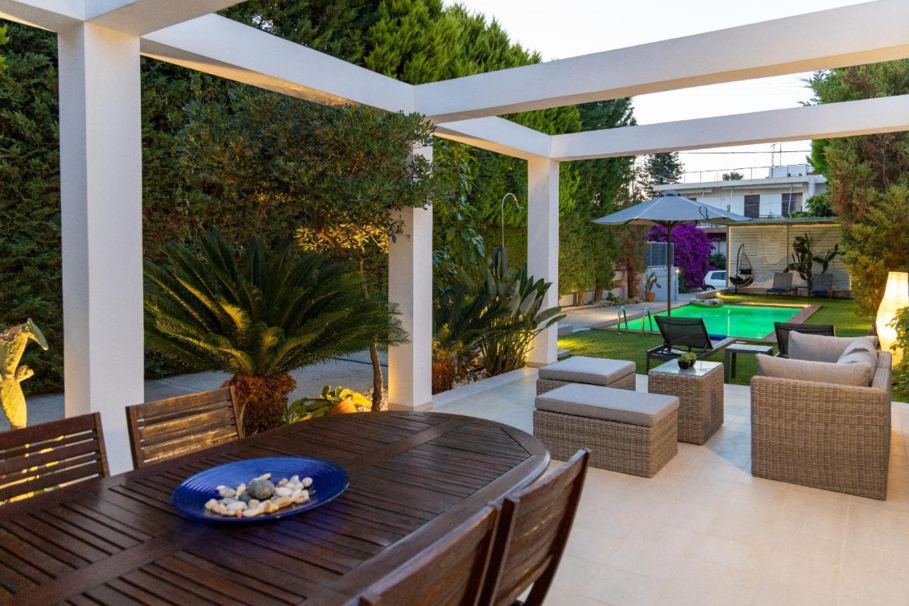 Luxury Villa Hestia Grey With Private Pool Rethymno  Exterior photo